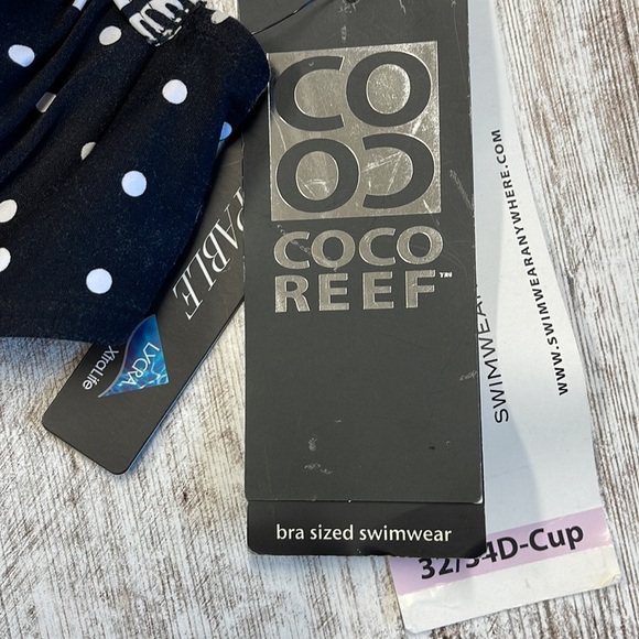 Coco Reef NWT Divine Power Black Multi Polka Dot Underwire Bikini Top 32/24D - Picture 3 of 9